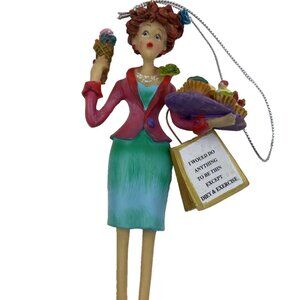 Christmas Ornament Santas Factory Paul Minor Fitness Exercise Lady Collectible